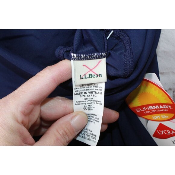 LL Bean Shaping Swimwear Soft Drape Swim Shorts Darkest Navy Size 12 - Picture 7 of 10